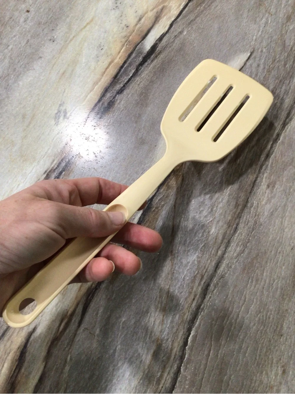 Sold! Vintage Tupperware Almond Slotted Spatula Turner 1813-5 Nylon Utensil 12”